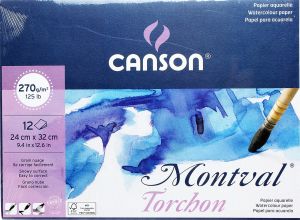 Montval Torchon blok akwarelowy Canson 270g/m, 24x32 cm 12 ark